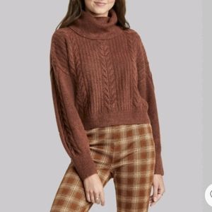 Target cropped turtleneck pullover sweater